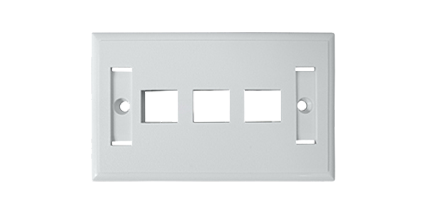 Standard 3-Port for keystone jack Faceplate, White-img-1